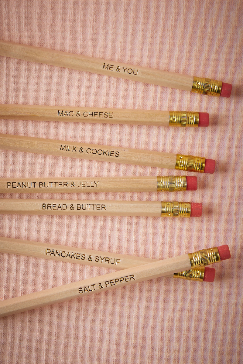 Seven You & Me Pencils, $8 (were $12) Not bad for some cute wedding favors.